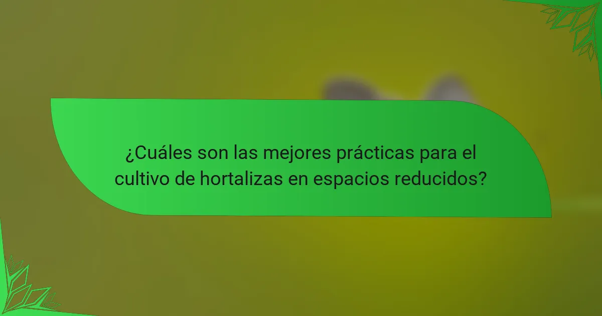¿Cuáles son las mejores prácticas para el cultivo de hortalizas en espacios reducidos?