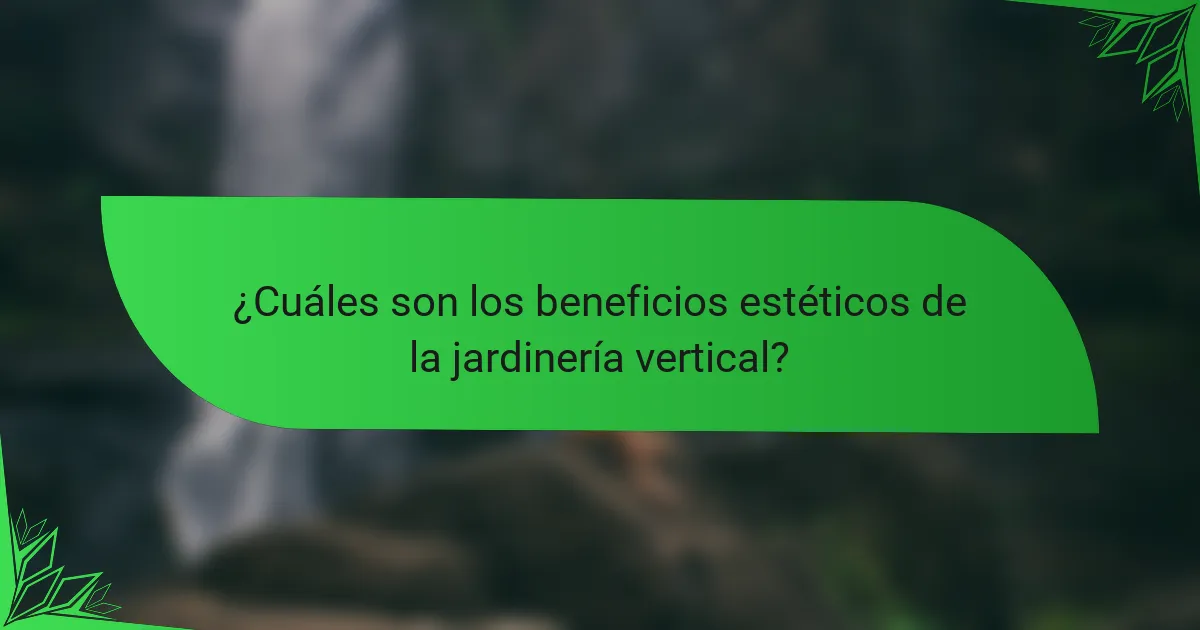 ¿Cuáles son los beneficios estéticos de la jardinería vertical?