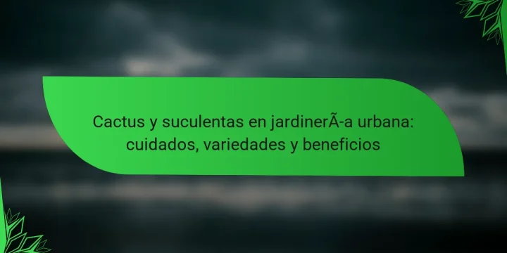 Cactus y suculentas en jardinería urbana: cuidados, variedades y beneficios