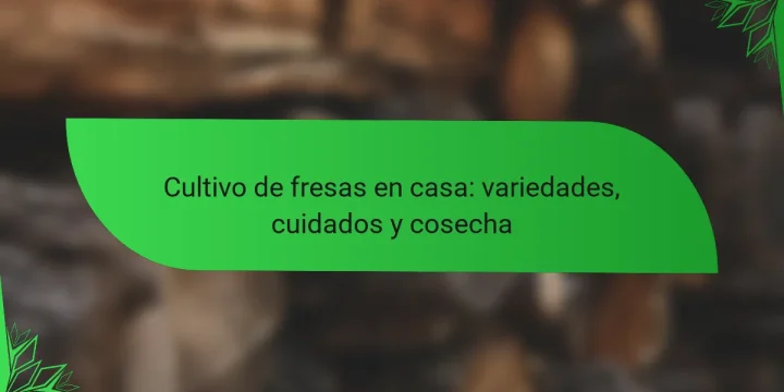 Cultivo de fresas en casa: variedades, cuidados y cosecha