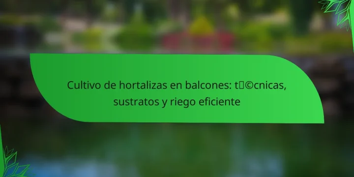 Cultivo de hortalizas en balcones: técnicas, sustratos y riego eficiente