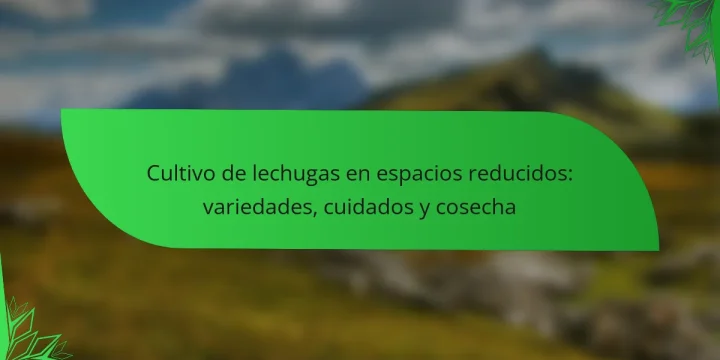 Cultivo de lechugas en espacios reducidos: variedades, cuidados y cosecha