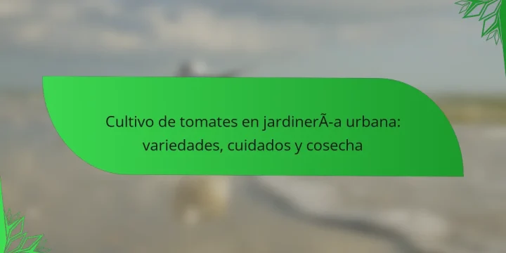 Cultivo de tomates en jardinería urbana: variedades, cuidados y cosecha