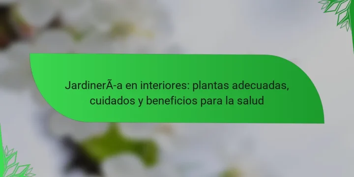 Jardinería en interiores: plantas adecuadas, cuidados y beneficios para la salud