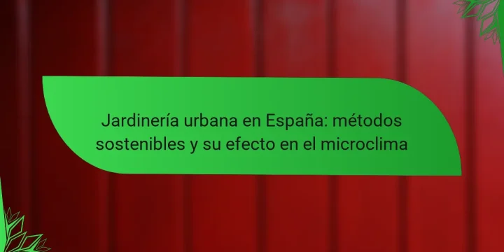 Jardinería urbana en España: métodos sostenibles y su efecto en el microclima