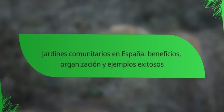 Jardines comunitarios en España: beneficios, organización y ejemplos exitosos