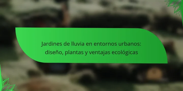 Jardines de lluvia en entornos urbanos: diseño, plantas y ventajas ecológicas