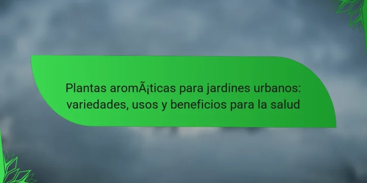 Plantas aromáticas para jardines urbanos: variedades, usos y beneficios para la salud