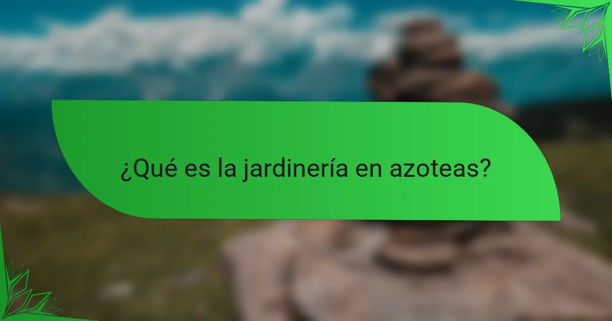 ¿Qué es la jardinería en azoteas?