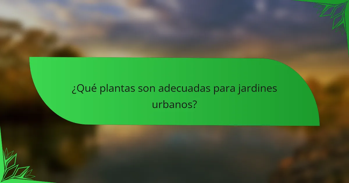 ¿Qué plantas son adecuadas para jardines urbanos?