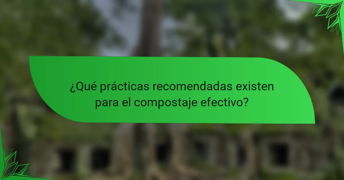 ¿Qué prácticas recomendadas existen para el compostaje efectivo?