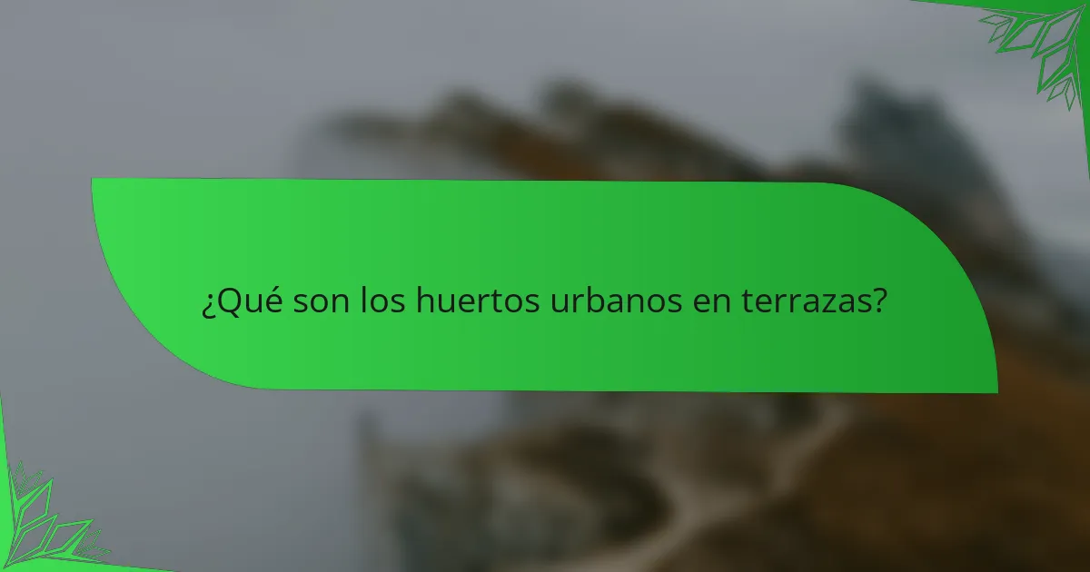¿Qué son los huertos urbanos en terrazas?
