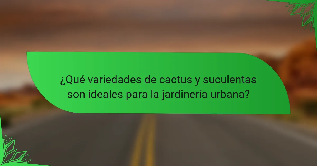 ¿Qué variedades de cactus y suculentas son ideales para la jardinería urbana?